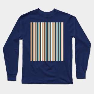 Vertical stripped pattern, in sepia and blue shades Long Sleeve T-Shirt